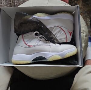 Jordan Men’s Sneakers in Light Gray, White & Red